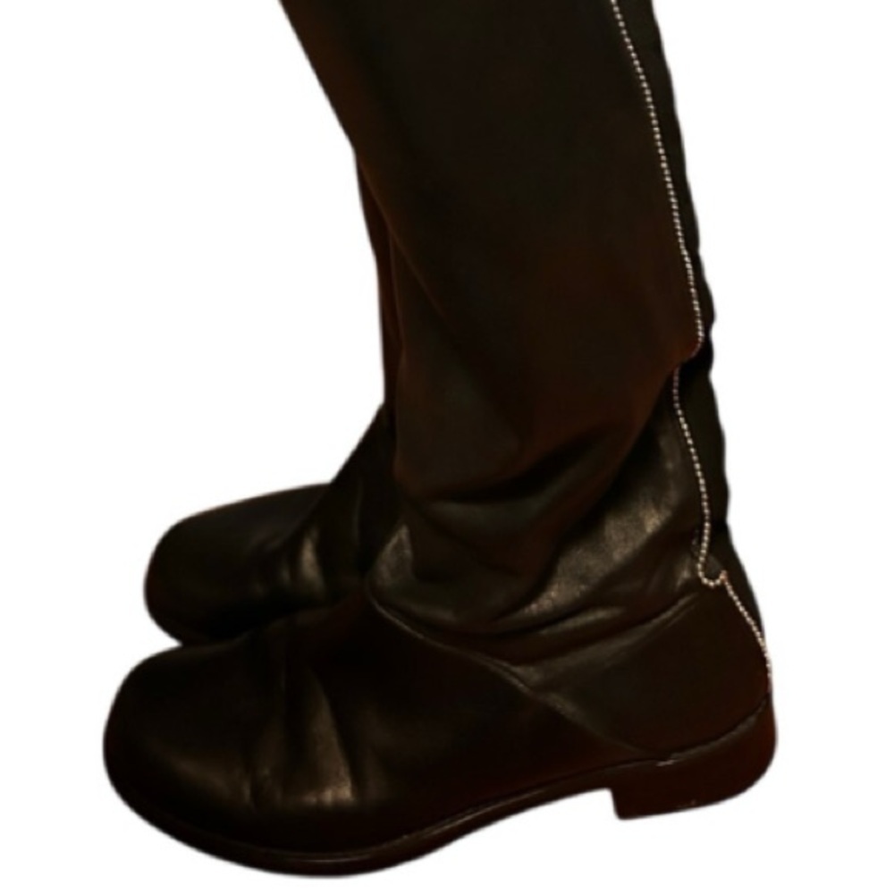 Stuart Weitzman Black Leather knee high boots with silver beads size 9 - Picture 7 of 11